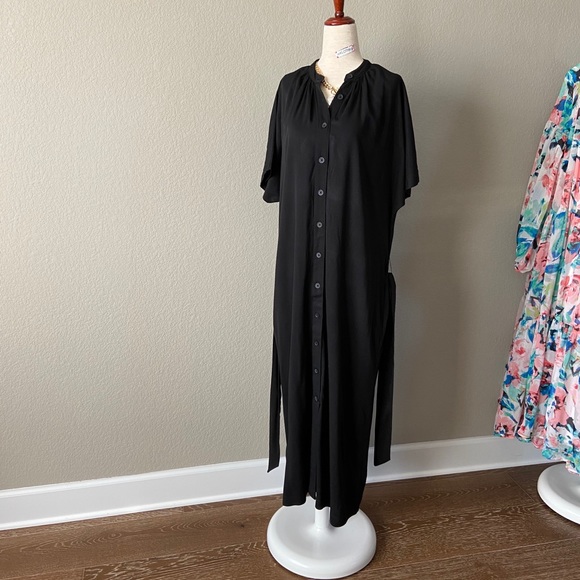 ❌SOLD❌ H&M Black Tie-belt Shirt Dress Sz S - Picture 10 of 14